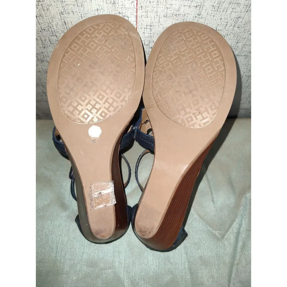 Tory Burch Phoebe Logo Thong Flat Sandals Sz 8M